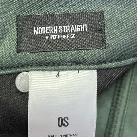 NEW Express Black Faux Leather Modern Straight Super High Rise Trousers Pants 0 - Picture 6 of 7